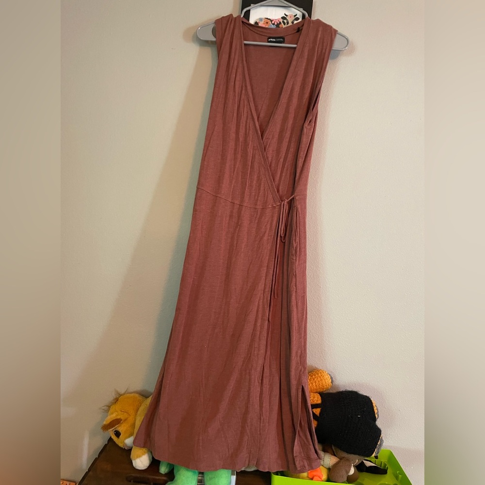 Prana Dusty Rose Wrap Maxi Dress